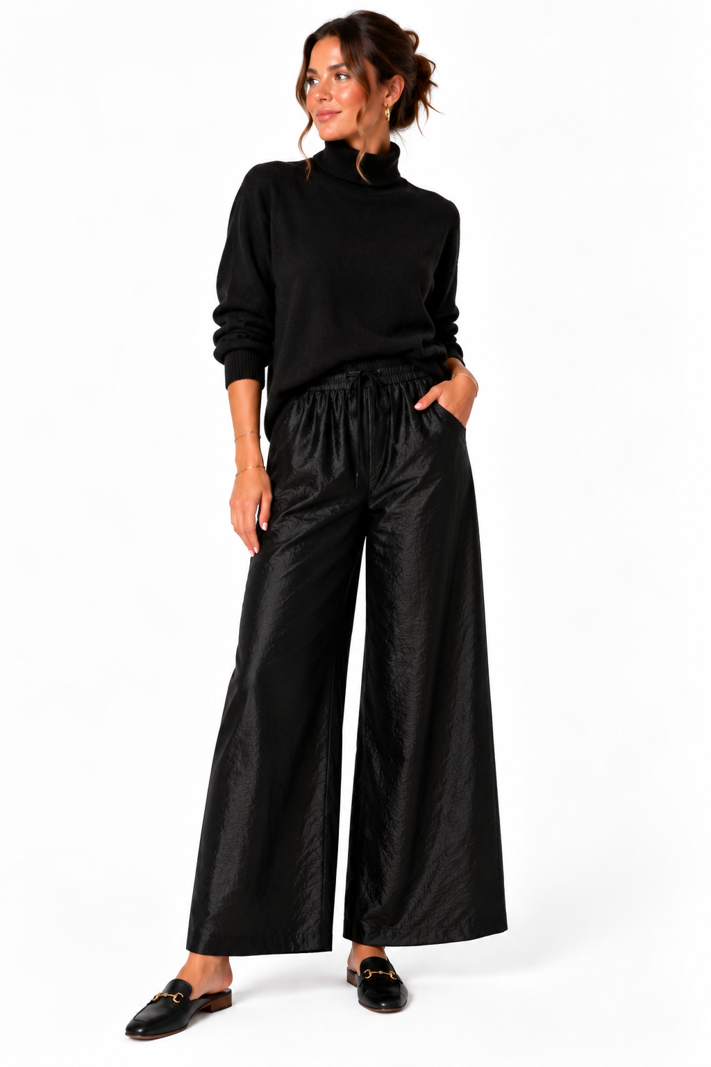 Silk Dupioni Straight Leg Trousers
