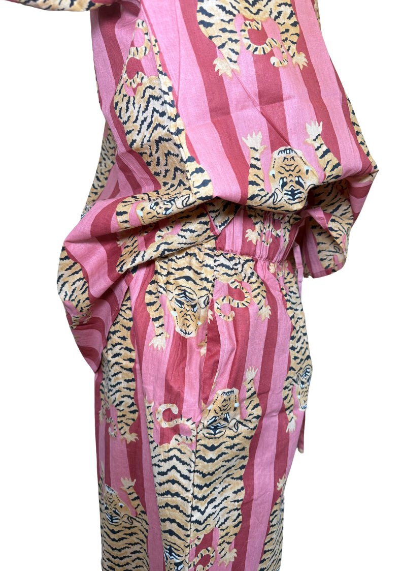 Pink Tiger Pant Set (Blouse & Pants)