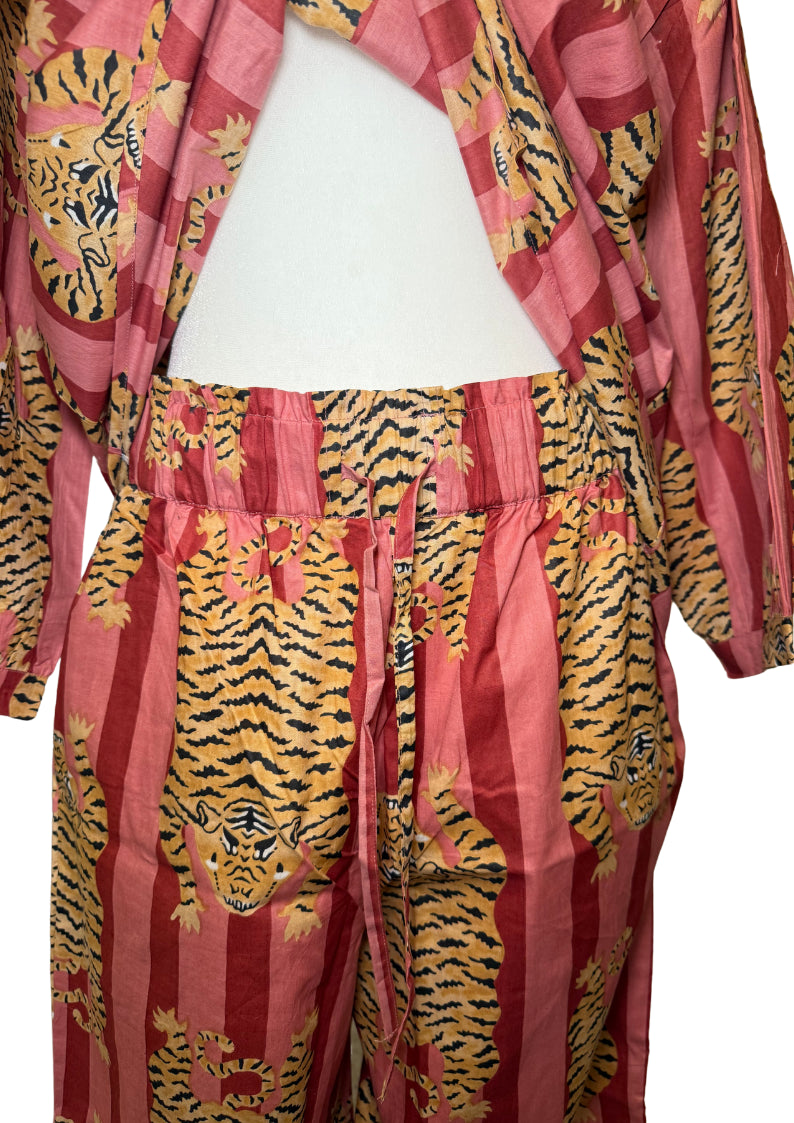 Pink Tiger Pant Set (Blouse & Pants)