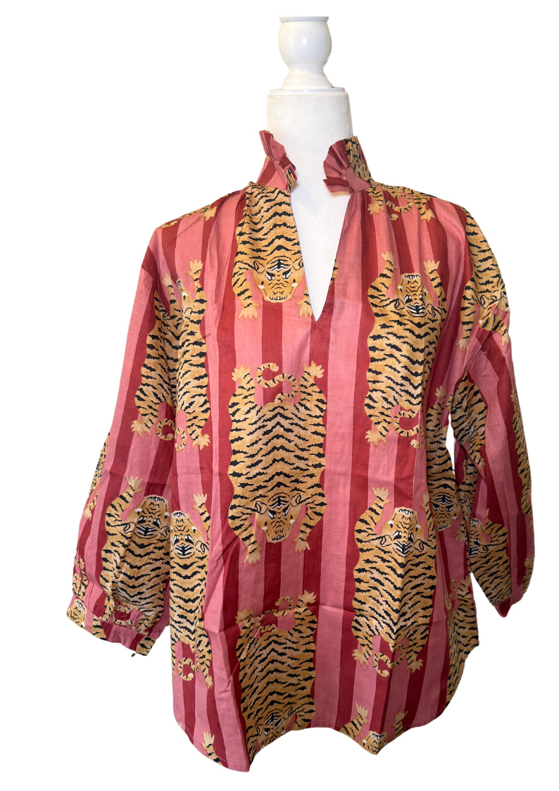 Pink Tiger Pant Set (Blouse & Pants)