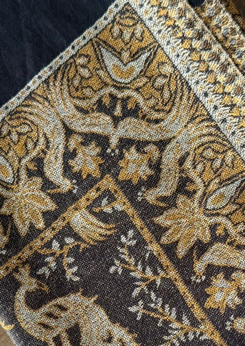 Black & Gold Paisley Cashmere Scarf