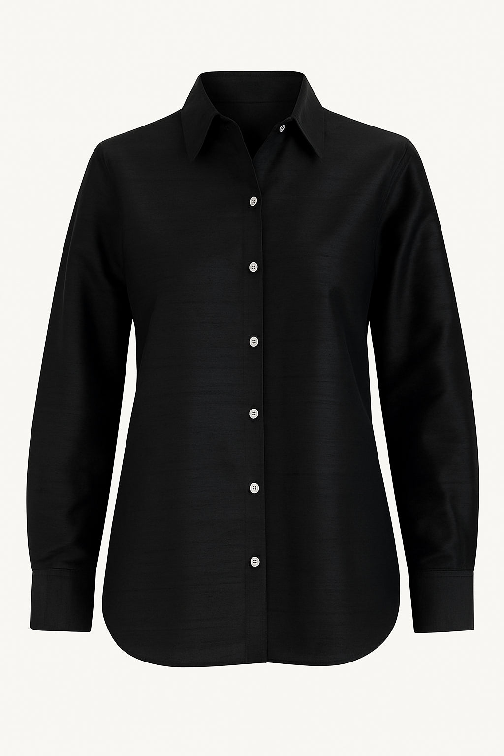 PRE - ORDER ~ The Silk Dupioni Button-Up – Black
