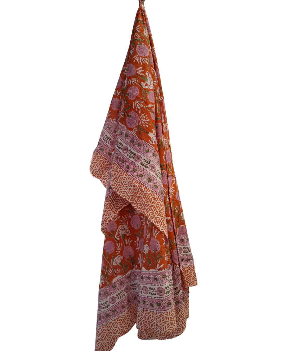 Hand-Block Printed Cotton Sarong – Lightweight Beach Wrap, Scarf & Cover-Up