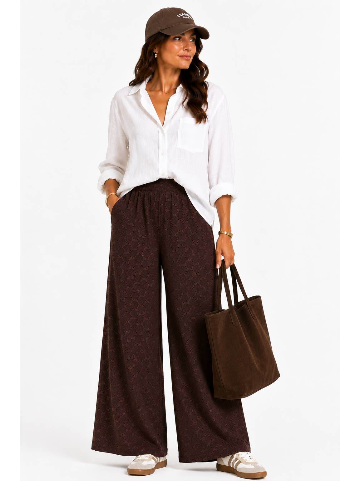 The Charlotte Eyelet blouse with balloon sleeves