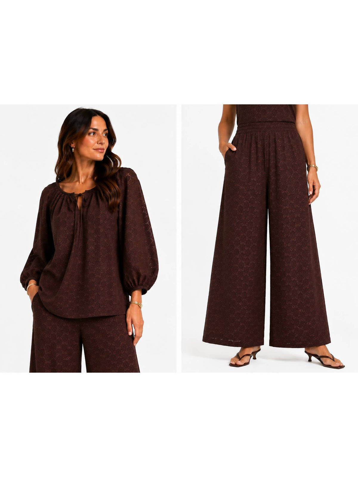 The Charlotte Eyelet Set, flat lay
